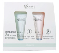 Интенсивно увлажняющая антивозрастная 2-этапная система масок Smart4Derma Aquagen 2-Stage Mask System 2x75 мл